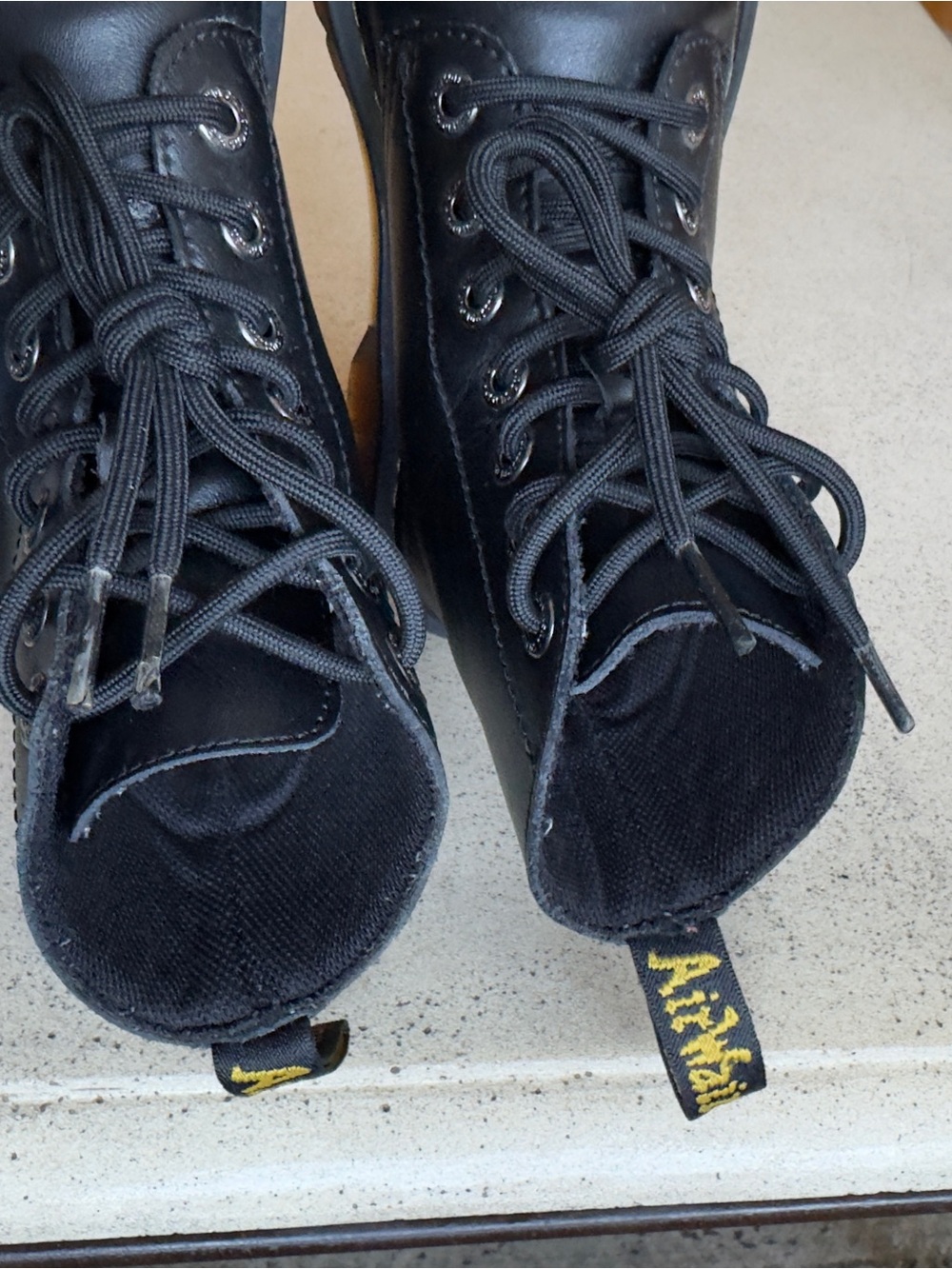 Dr Martens Luana Air Wair Combat Boots Women 6 Black Leather Classic Doc AW004 - Picture 7 of 13